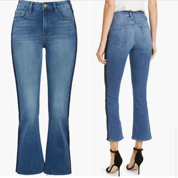 FRAME Le Crop Mini Boot Jean Raw Hem Austin Wash - Picture 11 of 11